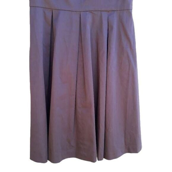 Calvin Klein Dress Apron Pleated Peasant Full Tea Length Chocolate Brown 8 - Picture 5 of 10